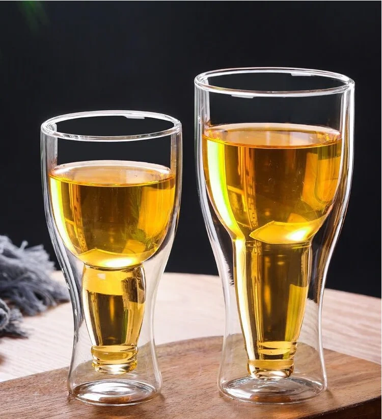 2025 Popular Double Walled Upside Down Beer Glass Cups Mugs Dinking Glasses for Drinking