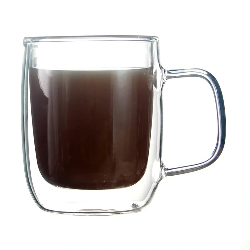 Wholesale Customized Transparent High Borosilicate Glass Cup Double Wall Heat Resistant for Coffee Water Tea Mug Drinkware Gift