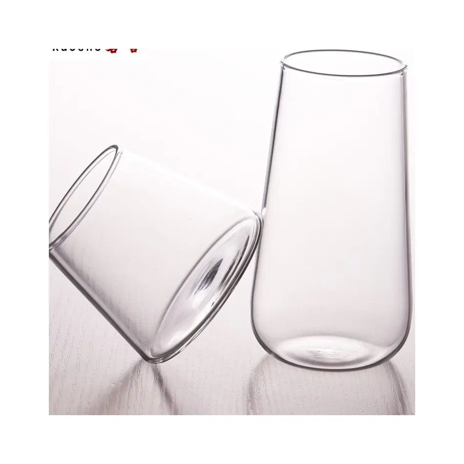 Wholesale 500ML 450ML Hight Borosilicate  Straight Milk Coffee Juice Glass Cup Transparent