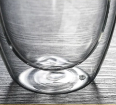 Factory Direct Custom Heat-resistant Juice High Borosilicate Double Wall Glass Coffee Drinking Cup With Bamboo/glass Lid