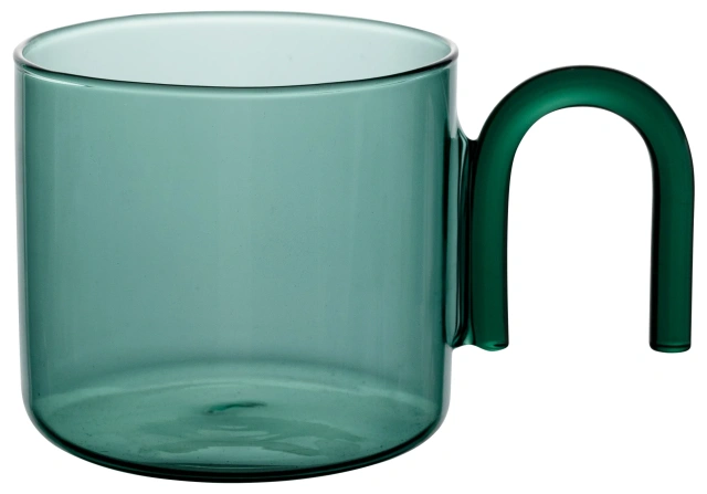 Classic Design 350ML Colored Single Wall High Borosilicate Glass Cup With Handle Drink Coffee Milk Cup
