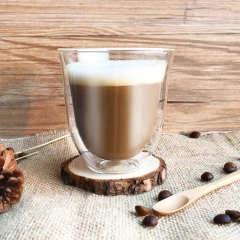 Wholesale Heat Resistant Glass Coffee Mugs Double Wall clear Glass Mug Without Handle Made by High Borosilicate Glass