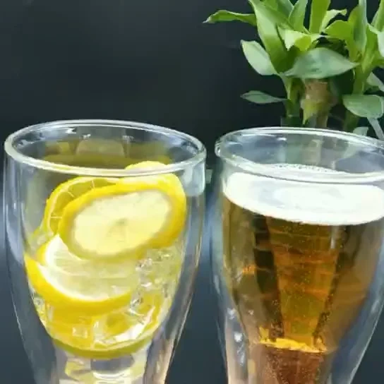 2025 Popular Double Walled Upside Down Beer Glass Cups Mugs Dinking Glasses for Drinking
