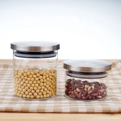 Manufacturer Heat Resistant 8oz Airtight High Borolicicate Glass Jar With Metal Steel Lid