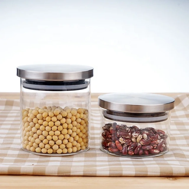 Manufacturer Heat Resistant 8oz Airtight High Borolicicate Glass Jar With Metal Steel Lid