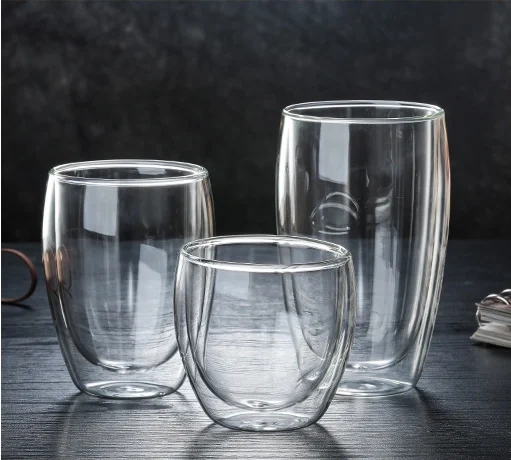 Factory Direct Custom Heat-resistant Juice High Borosilicate Double Wall Glass Coffee Drinking Cup With Bamboo/glass Lid