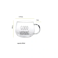 Heat Resistance Single Layer Cup Good Morning Breakfast Pot-bellied Coffee Cup