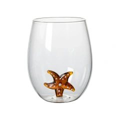 Custom Handmade Color 3D Animal Fruit Christmas Icon Egg Shape Glass Cup 500ml Juice Drink Cup