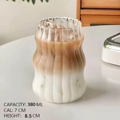 Special Design Caterpillar Shaped Vertical Striped High Borosilicate Glass Drinking Cup for Coffee Water Milk Drink Mug