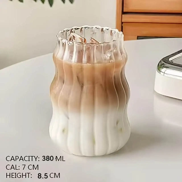 Special Design Caterpillar Shaped Vertical Striped High Borosilicate Glass Drinking Cup for Coffee Water Milk Drink Mug