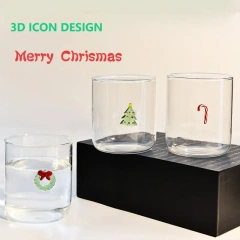 Custom 3D Icon Creativity Ingenious Minimalist Design Vintage Milk Glass Mug Native Design Fancy Glass Water Glasses