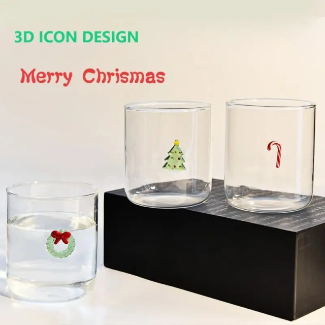 Custom 3D Icon Creativity Ingenious Minimalist Design Vintage Milk Glass Mug Native Design Fancy Glass Water Glasses