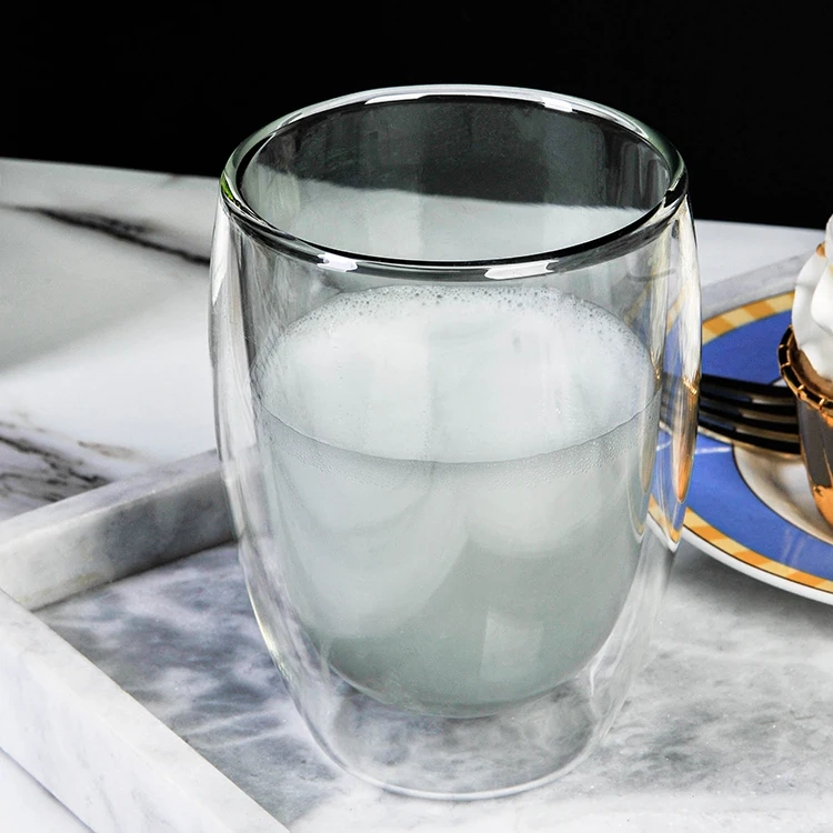 Good Quality Glass Innovation Hand Blown Borosilicate Double Wall Reusable Glass Cup
