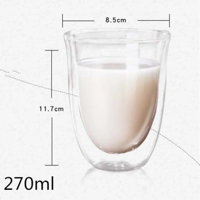 Wholesale Heat Resistant Glass Coffee Mugs Double Wall clear Glass Mug Without Handle Made by High Borosilicate Glass