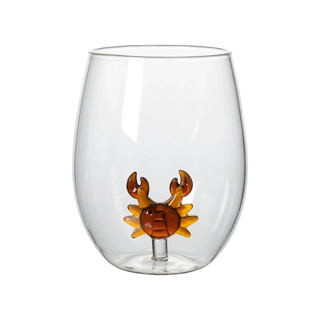 Custom Handmade Color 3D Animal Fruit Christmas Icon Egg Shape Glass Cup 500ml Juice Drink Cup