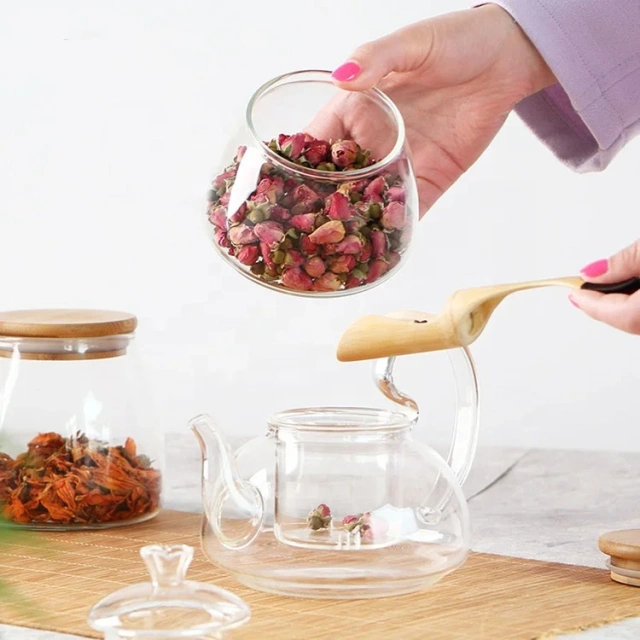 Transparent Glass Storage Coffee Candy Customized Lid Kitchen Glass Canister