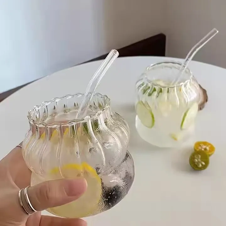 Special Design Caterpillar Shaped Vertical Striped High Borosilicate Glass Drinking Cup for Coffee Water Milk Drink Mug