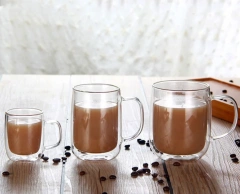 Wholesale Customized Transparent High Borosilicate Glass Cup Double Wall Heat Resistant for Coffee Water Tea Mug Drinkware Gift