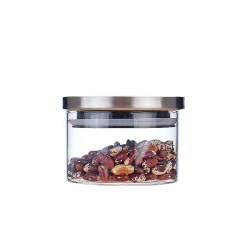 Manufacturer Heat Resistant 8oz Airtight High Borolicicate Glass Jar With Metal Steel Lid