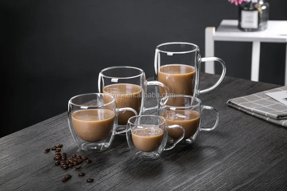 Hot Sales Coffee Mug Glass High Borosilicate Double Wall Glasses Mug Glass Cup Coffee Glasses