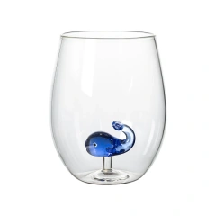 Custom Handmade Color 3D Animal Fruit Christmas Icon Egg Shape Glass Cup 500ml Juice Drink Cup