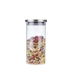 Manufacturer Heat Resistant 8oz Airtight High Borolicicate Glass Jar With Metal Steel Lid
