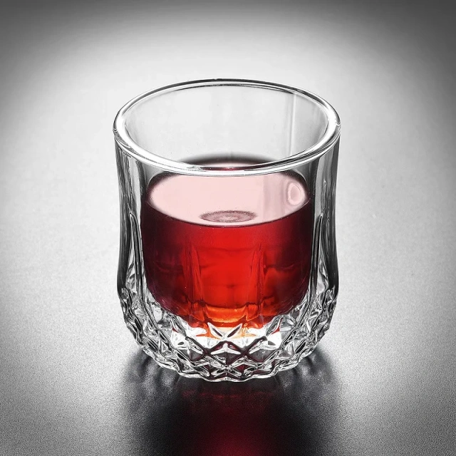 Hot Selling Lead-Free Crystal Double Old Fashioned Glass Whiskey Glass
