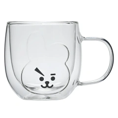Cute Animal Double Wall High Borosilicate Transparent Glass Cup for Milk Water Coffee Juice Household Heat Resistant Glass Mug