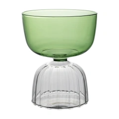 Custom Ribbed Ice Cream Cup High Borosilicate Two Color Cocktail Glass Cup for Whisky Bar Party Cups