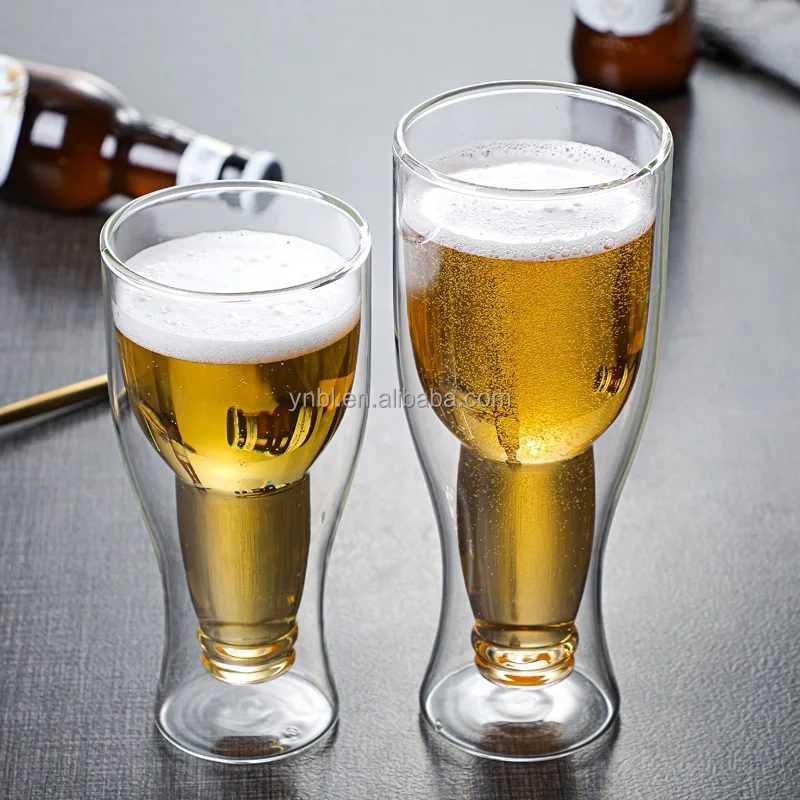 2025 Popular Double Walled Upside Down Beer Glass Cups Mugs Dinking Glasses for Drinking