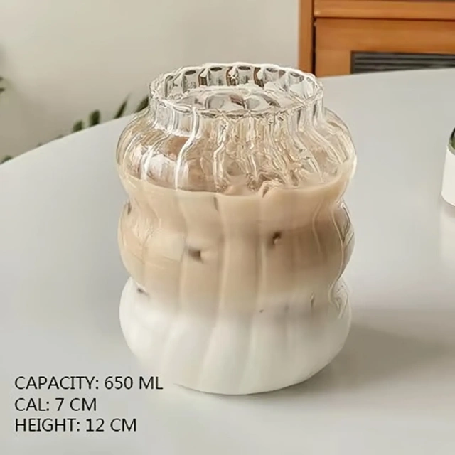 Special Design Caterpillar Shaped Vertical Striped High Borosilicate Glass Drinking Cup for Coffee Water Milk Drink Mug