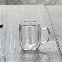 Wholesale Customized Transparent High Borosilicate Glass Cup Double Wall Heat Resistant for Coffee Water Tea Mug Drinkware Gift