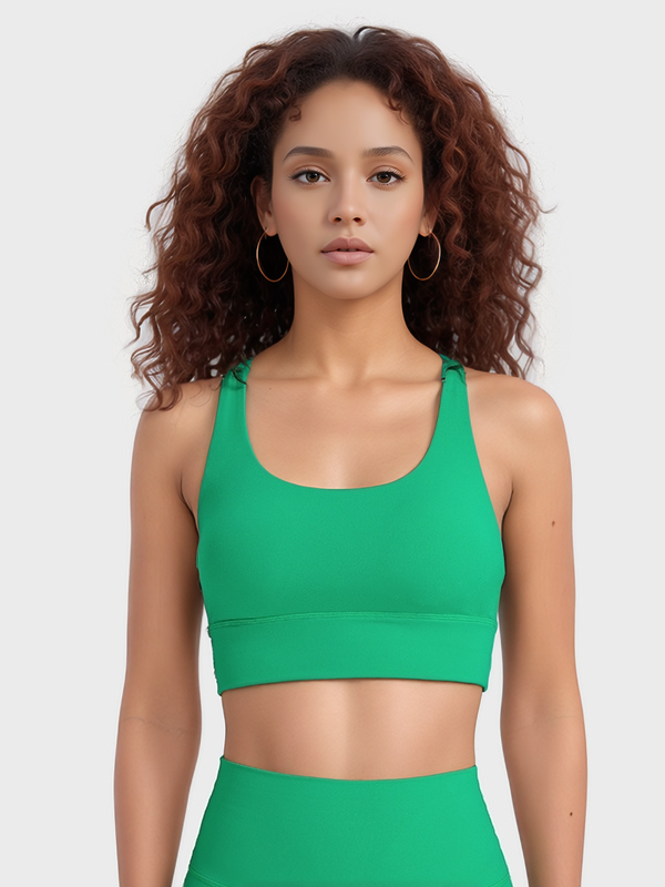 Women's Criss-Cross Back Strappy Padded Sports Bra