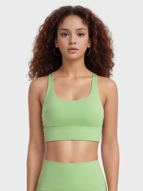 Women's Criss-Cross Back Strappy Padded Sports Bra