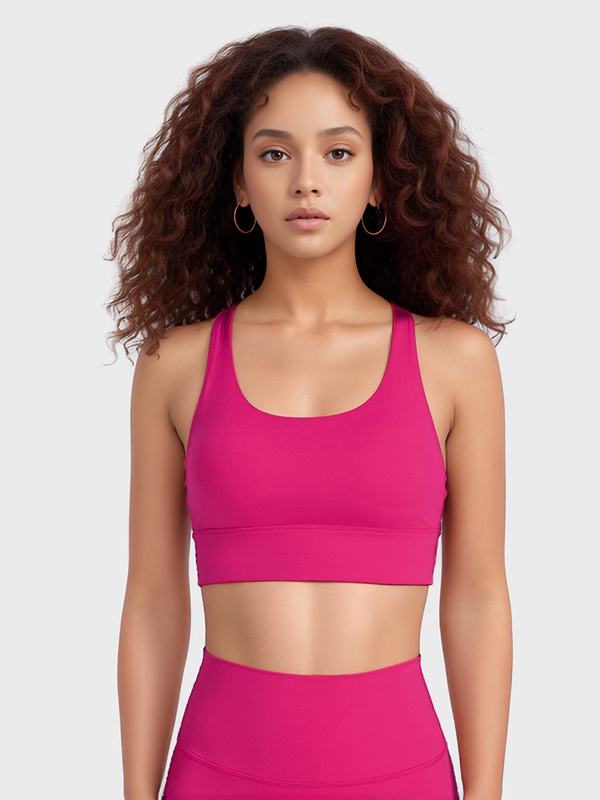 Women's Criss-Cross Back Strappy Padded Sports Bra