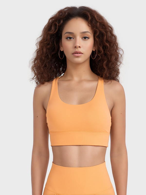 Women's Criss-Cross Back Strappy Padded Sports Bra
