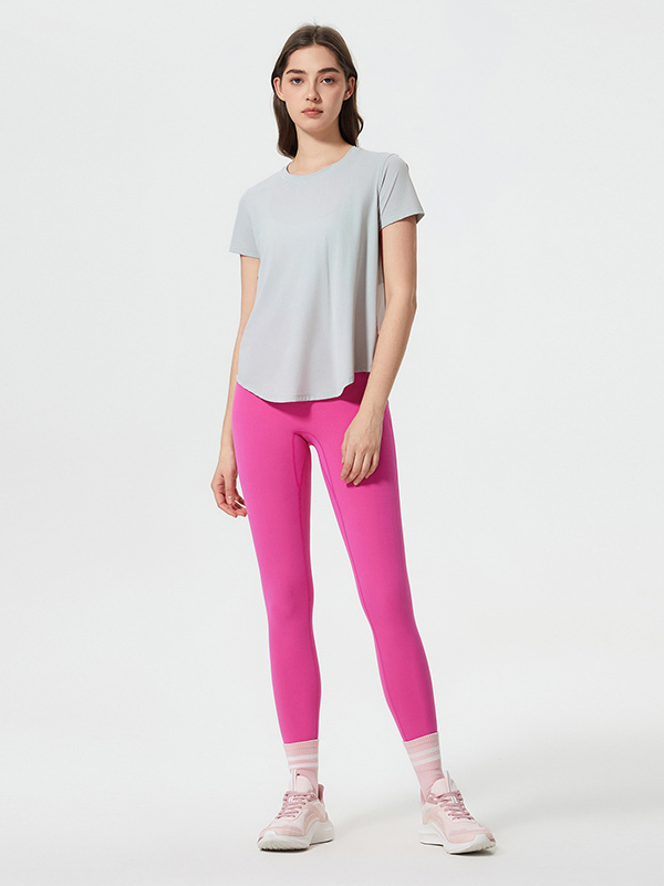 Quick Dry Short Sleeve Back Split Yoga Running T-Shirts