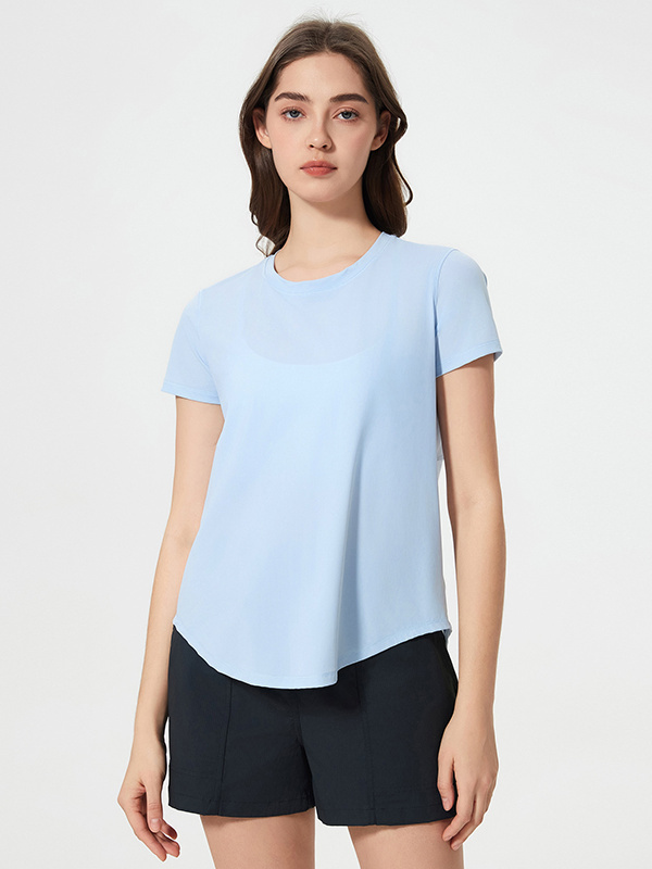 Quick Dry Short Sleeve Back Split Yoga Running T-Shirts