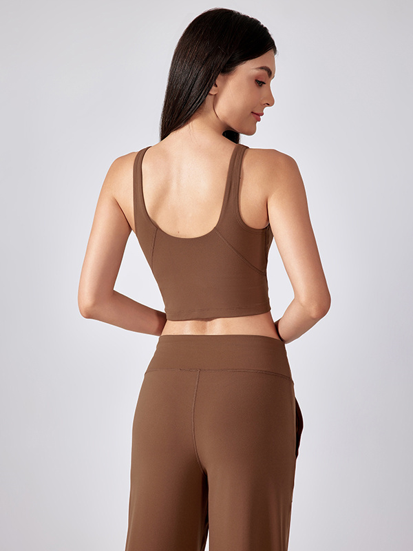 Womens Scoop Neck Sleeveless Slim Fitted Yoga Workout Tank Top