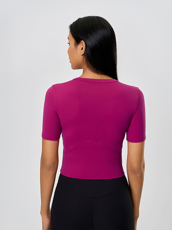 Women's Tight Crew Neck Short Sleeve Yoga Sport T-shirts