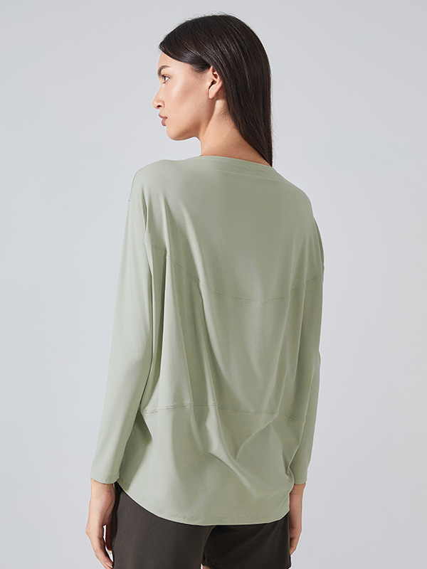 Quickly-Dry Loose Long Sleeve Workout Tops Sports T-Shirt