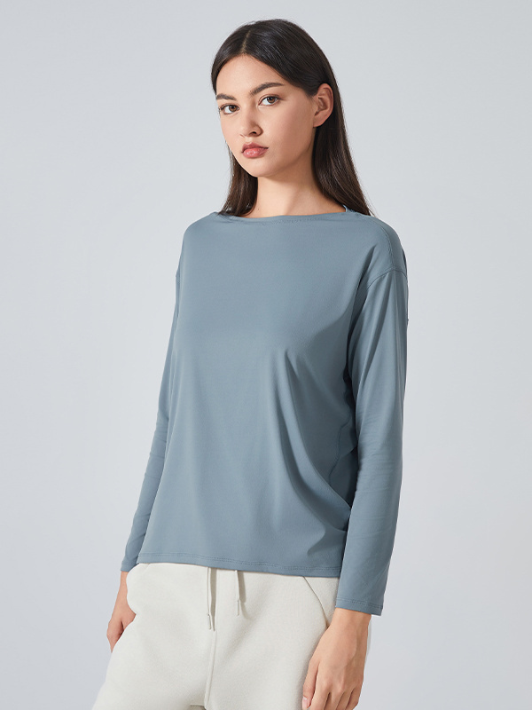 Quickly-Dry Loose Long Sleeve Workout Tops Sports T-Shirt