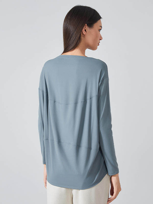 Quickly-Dry Loose Long Sleeve Workout Tops Sports T-Shirt