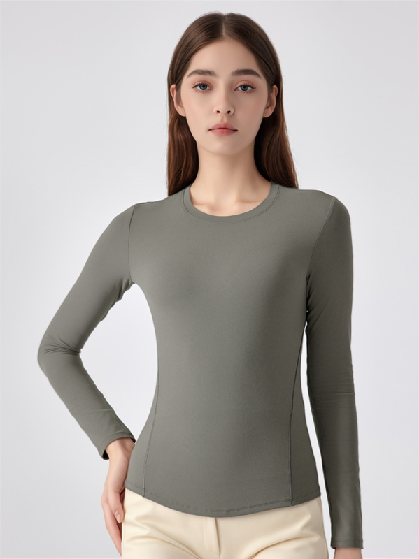 Crew Neck Long Sleeve Slim Workout Running Shirts