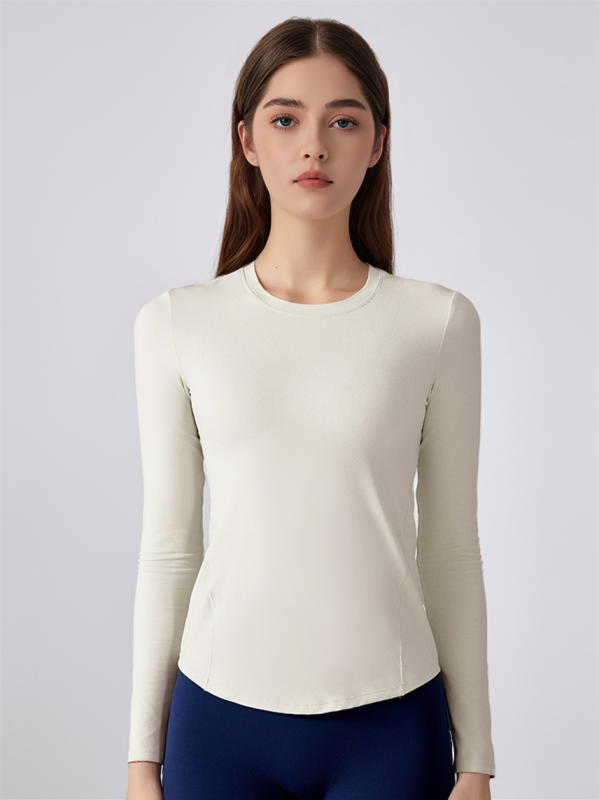 Crew Neck Long Sleeve Slim Workout Running Shirts