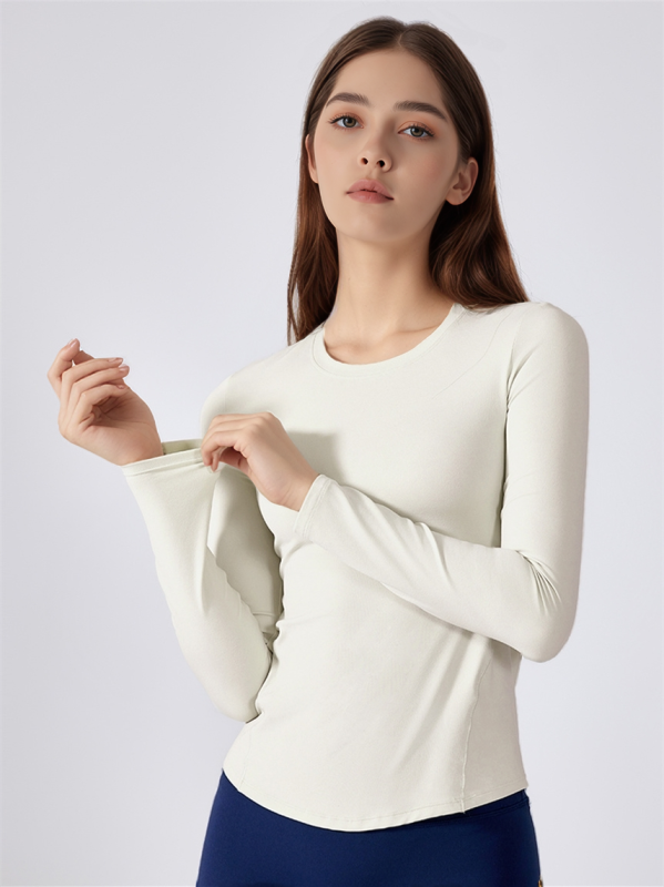 Crew Neck Long Sleeve Slim Workout Running Shirts