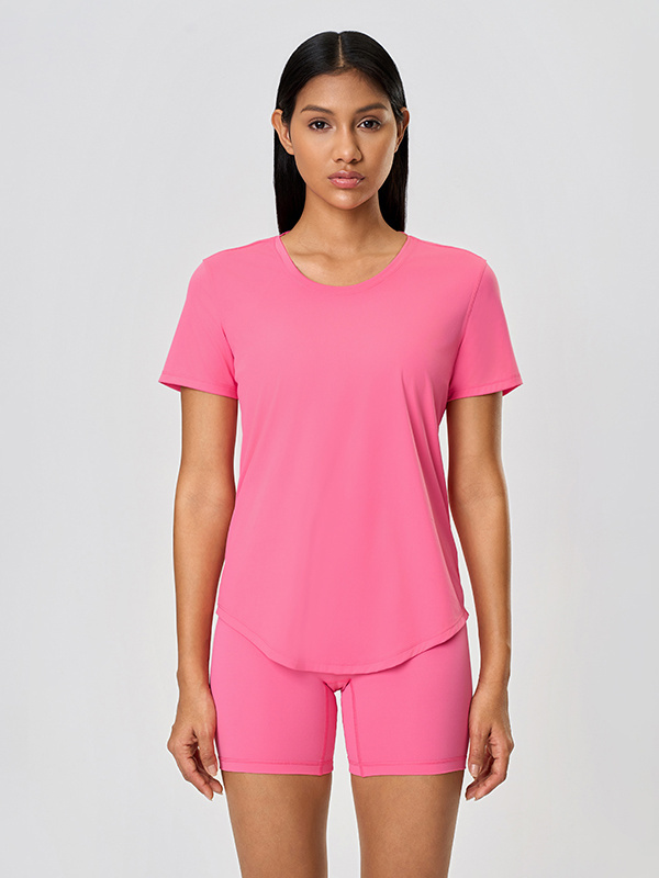 Women's Loose Fit Short Sleeve Gym Wear Sports T-Shirt