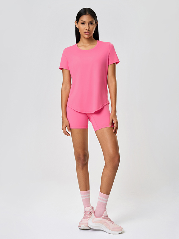 Women's Loose Fit Short Sleeve Gym Wear Sports T-Shirt