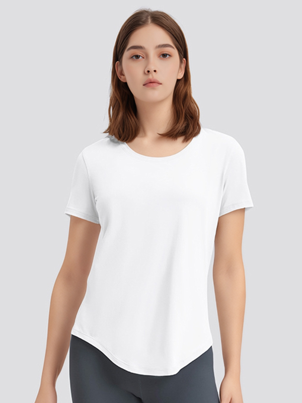 Women's Loose Fit Short Sleeve T-shirts Gym Fitness Workout Tops