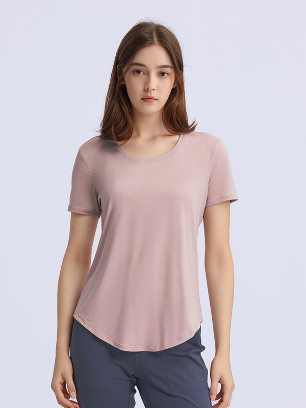 Women's Loose Fit Short Sleeve T-shirts Gym Fitness Workout Tops
